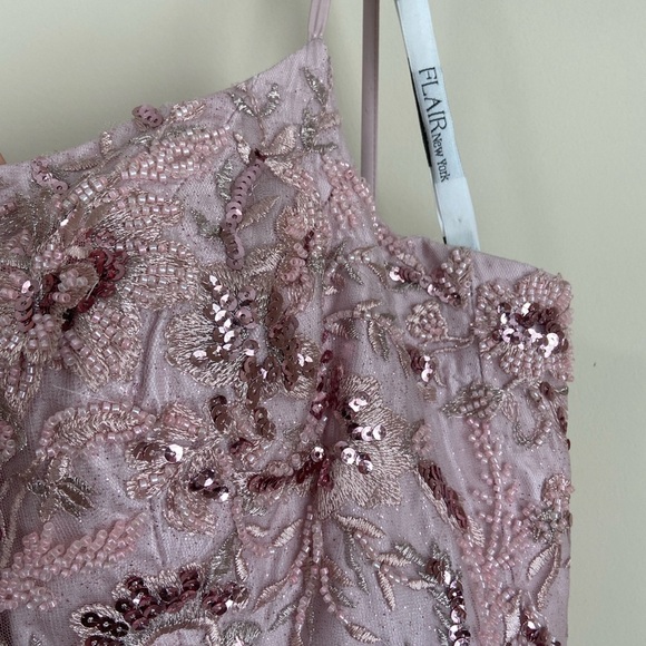Flair New York Pink Formal Prom Dress Tulle Floral Embroidered size 10 - Picture 2 of 13